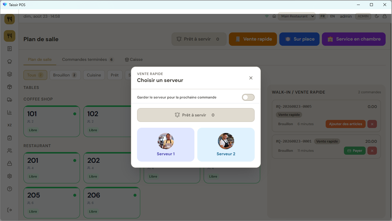 Séléctionner un serveur